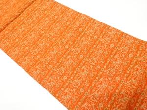 龍に花更紗模様織り出し　全通袋帯